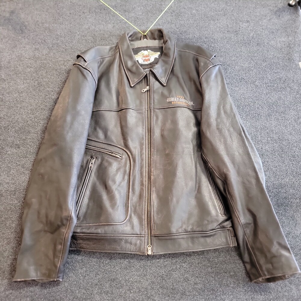 Vintage Harley Davidson CA03402 Leather Jacket-Black-Size 3XL
